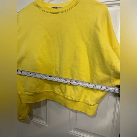 AGOLDE
BALLOON SLEEVE CROPPED YELLOW CREWNECK SWEATSHIRT TOP SM - Picture 7 of 8